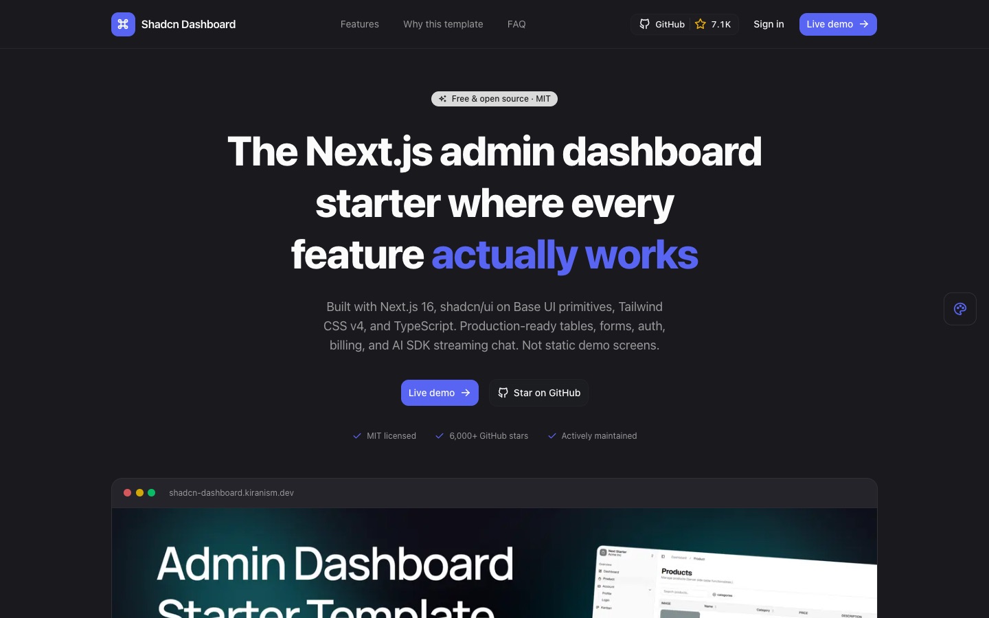 Next.js shadcn Dashboard Starter: نظرة عامة على التحليلات
