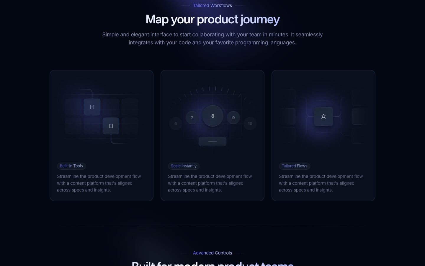 Cruip Open PRO demo: dark SaaS website hero