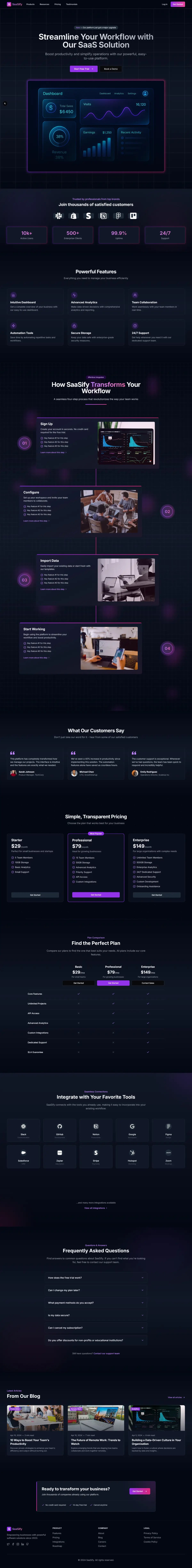 قالب صفحة هبوط SaaS