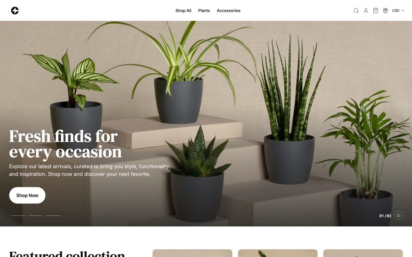 Storefront Next.js BigCommerce Catalyst: página de inicio de la tienda de demo