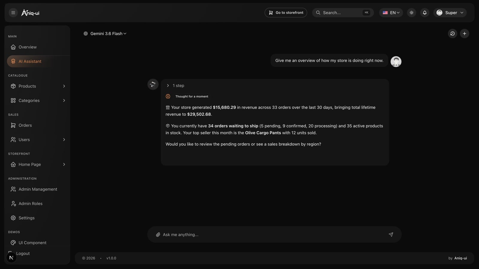 AI assistant real answer