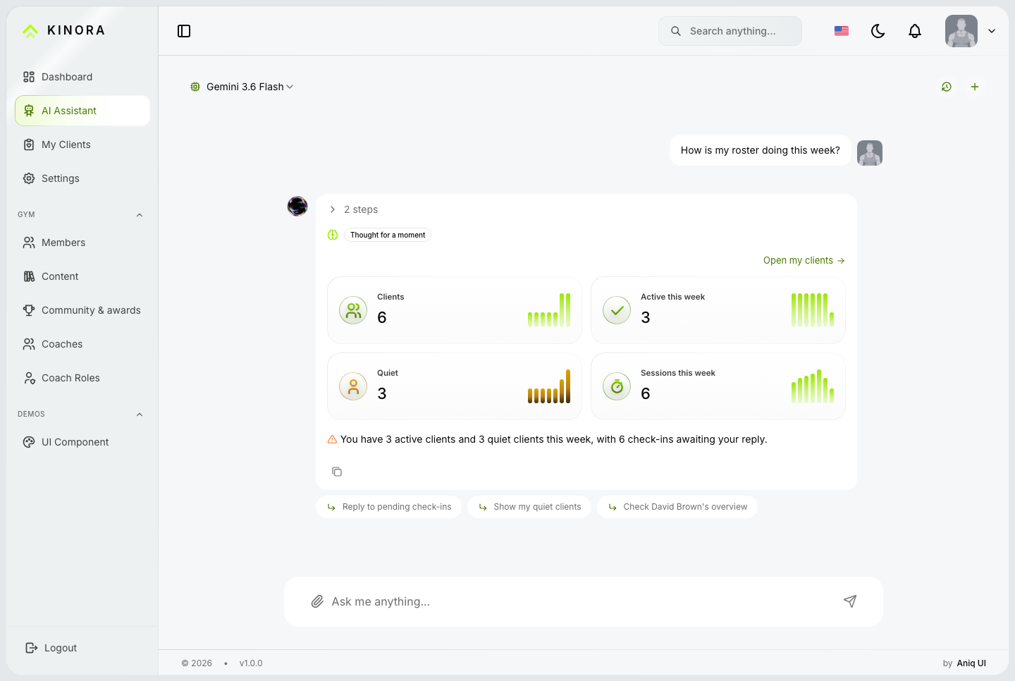 AI assistant, coach, light