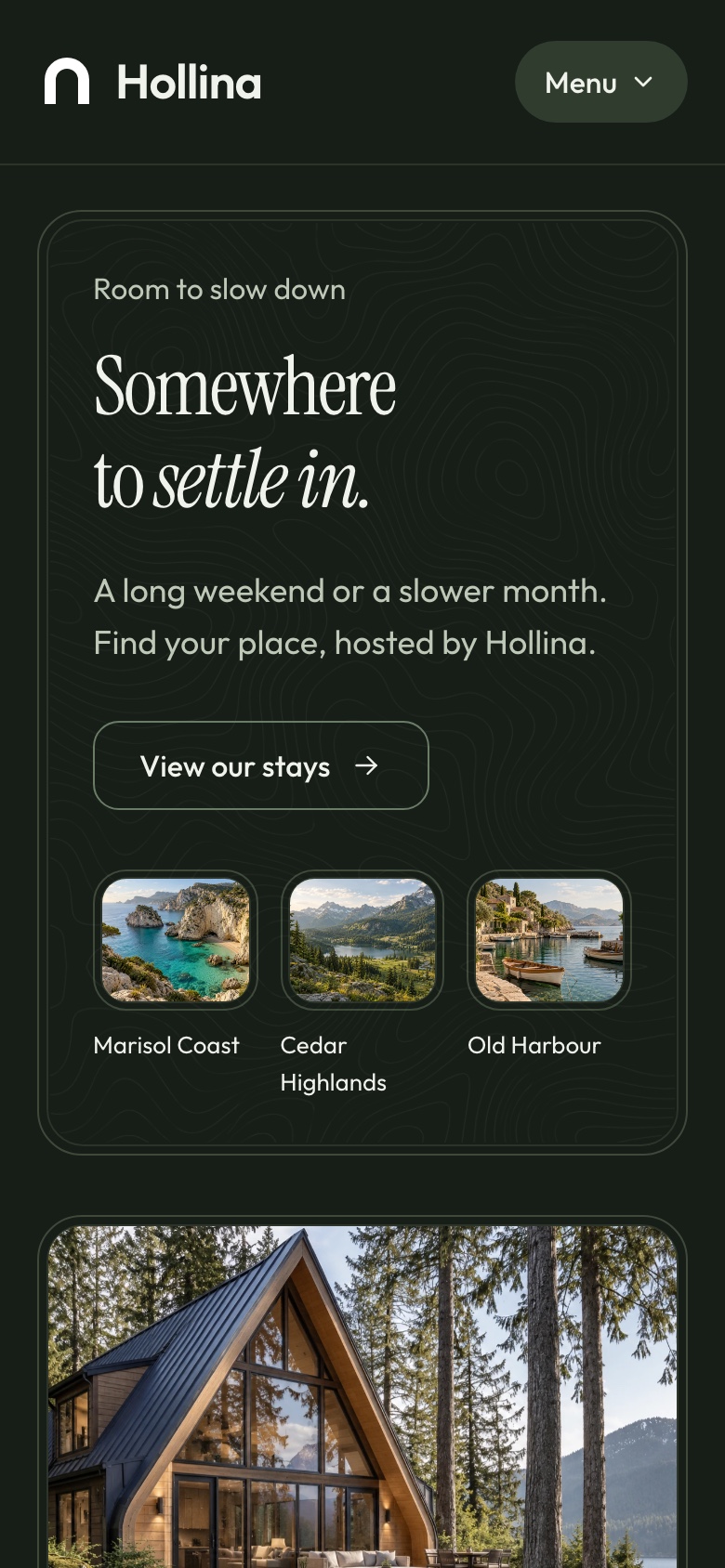 Phone: home, dark theme