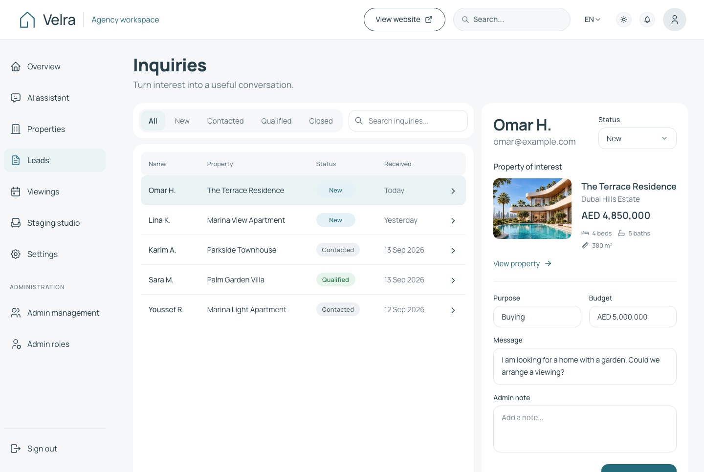 Leads with the detail panel, light theme