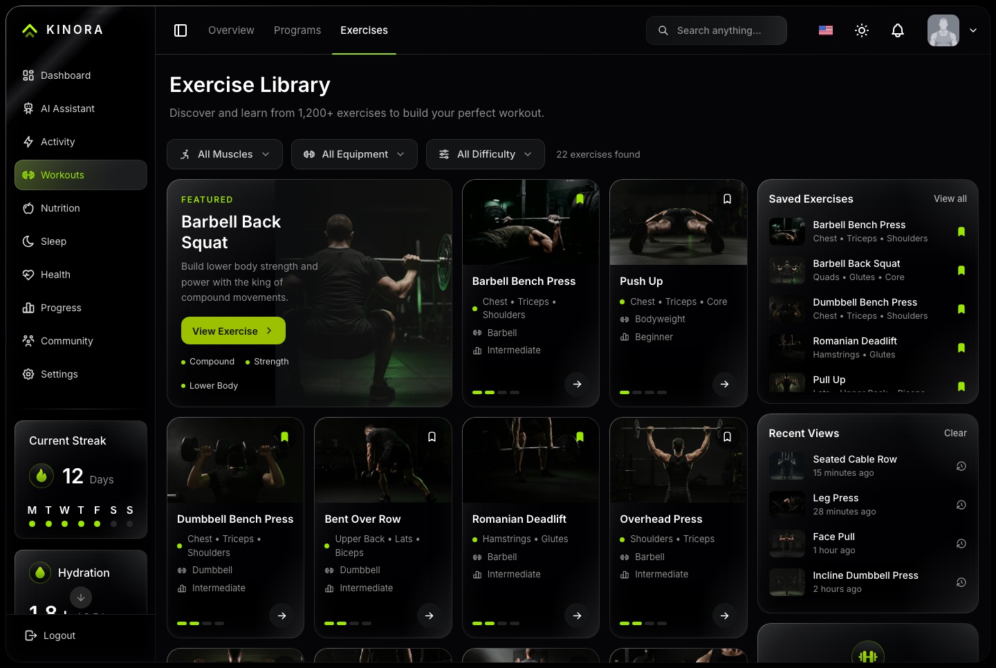 Exercise library, dark