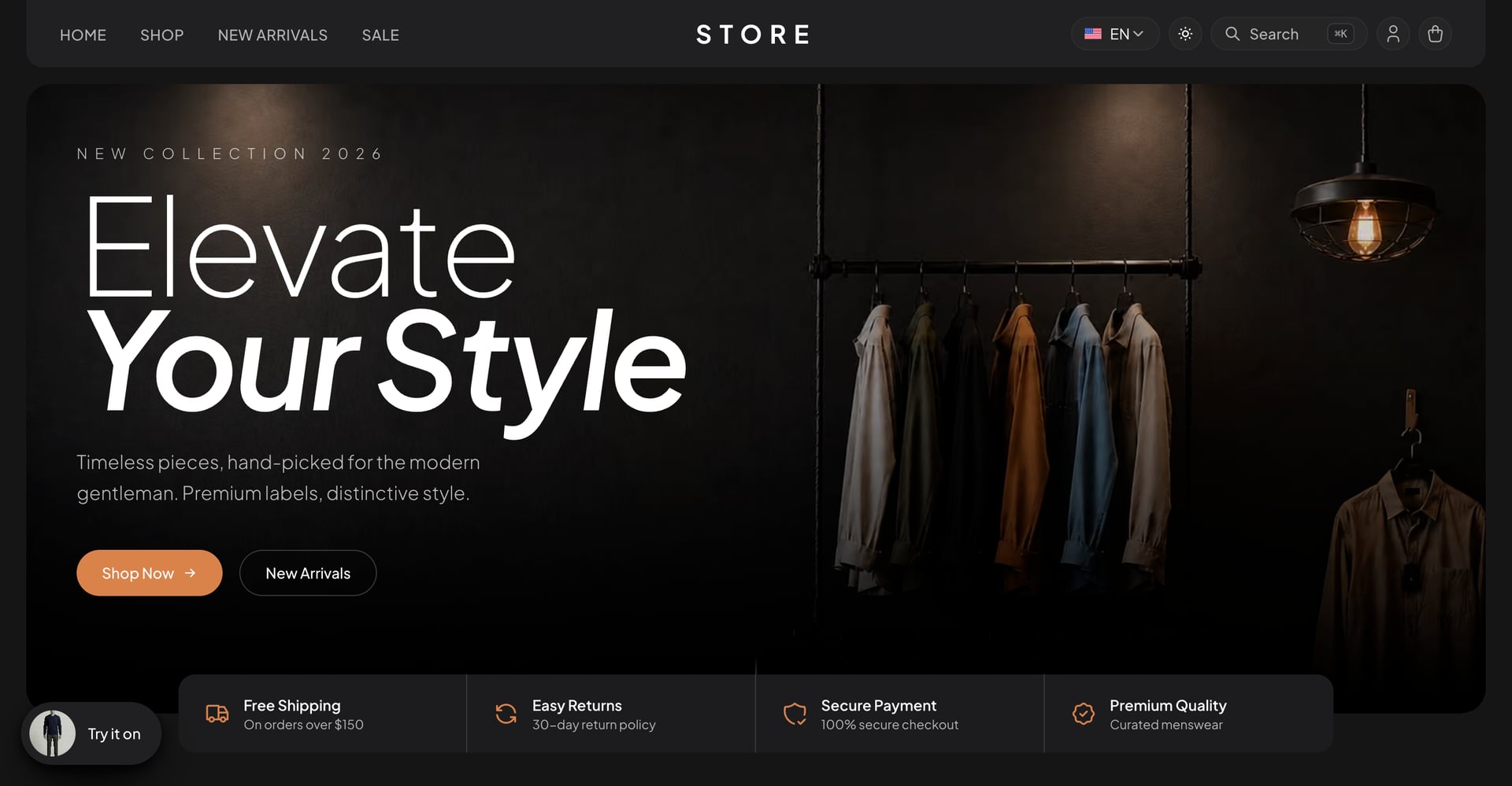 Storefront home (dark)