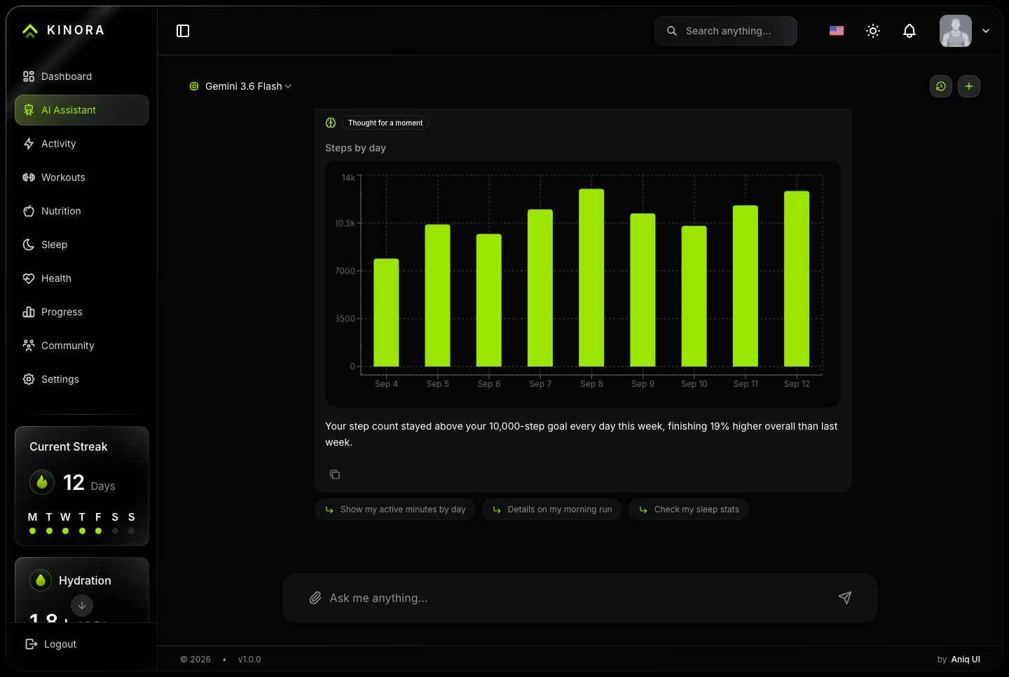 AI assistant, steps, dark